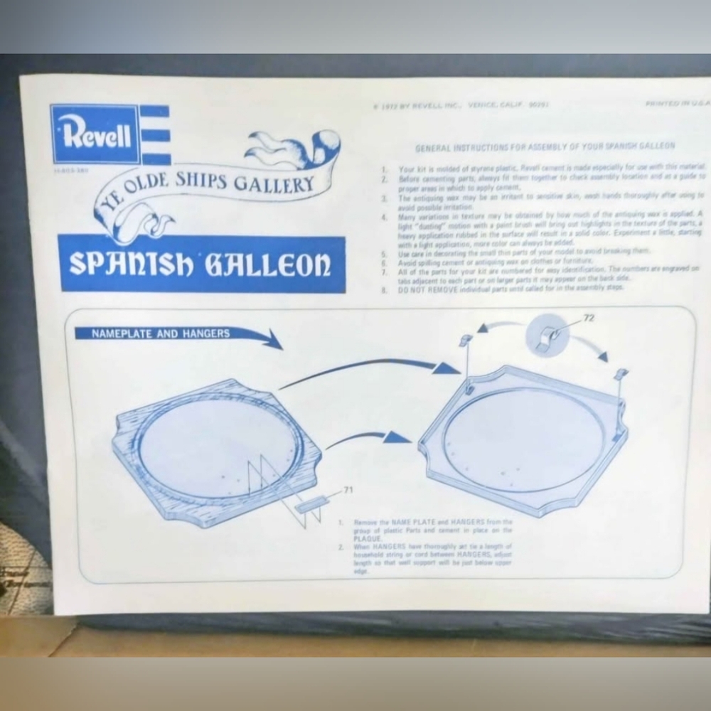 Brand new Revell Spanish Galleon model kit Wall Display 13"X18" Circa 1972 - Picture 4 of 6